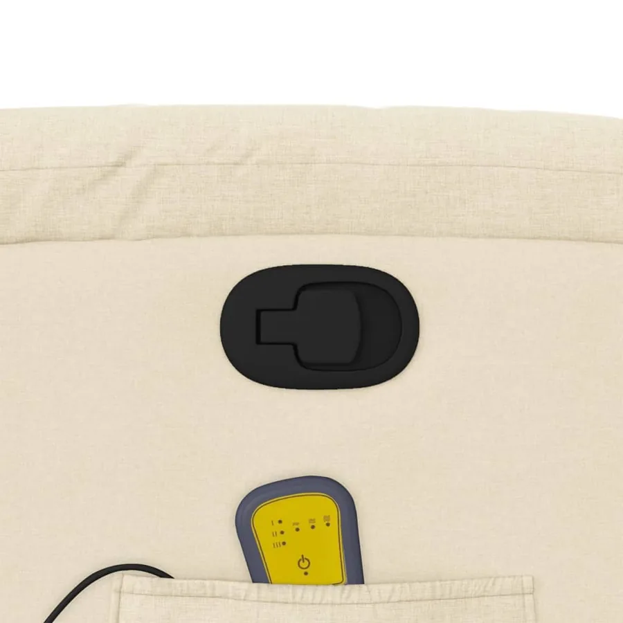 Fauteuil inclinable de massage crème tissu - 10