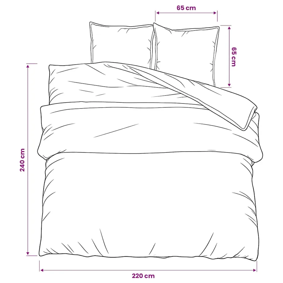 Ensemble de housse de couette rose 220x240 cm Coton - 6