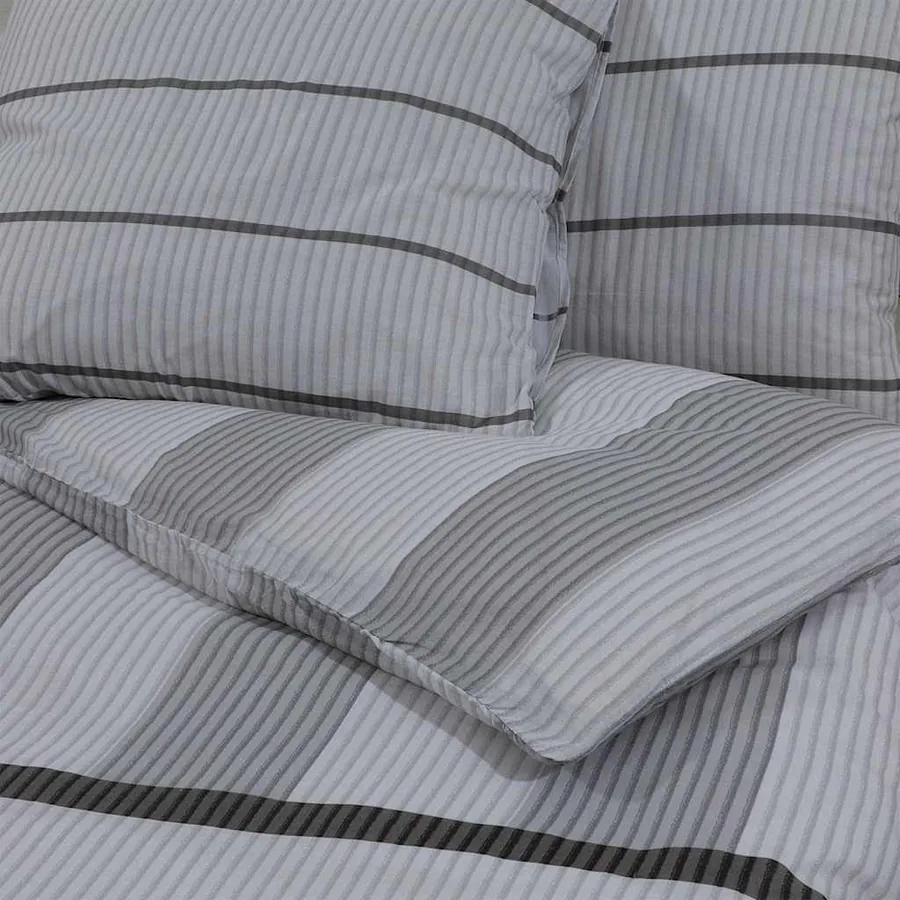 Ensemble de housse de couette Gris 240x220 cm Coton - 5