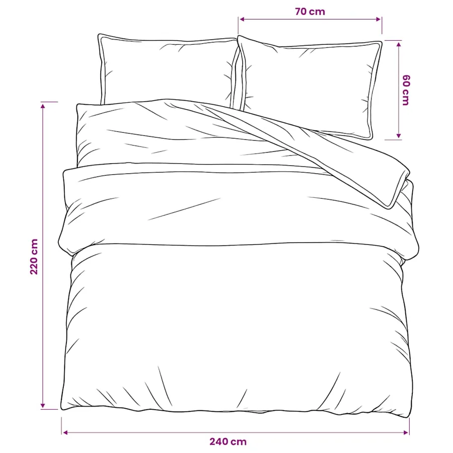 Ensemble de housse de couette Gris 240x220 cm Coton - 6