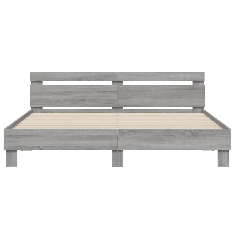 Cadre de lit avec LED sans matelas sonoma gris 160x200 cm - 7