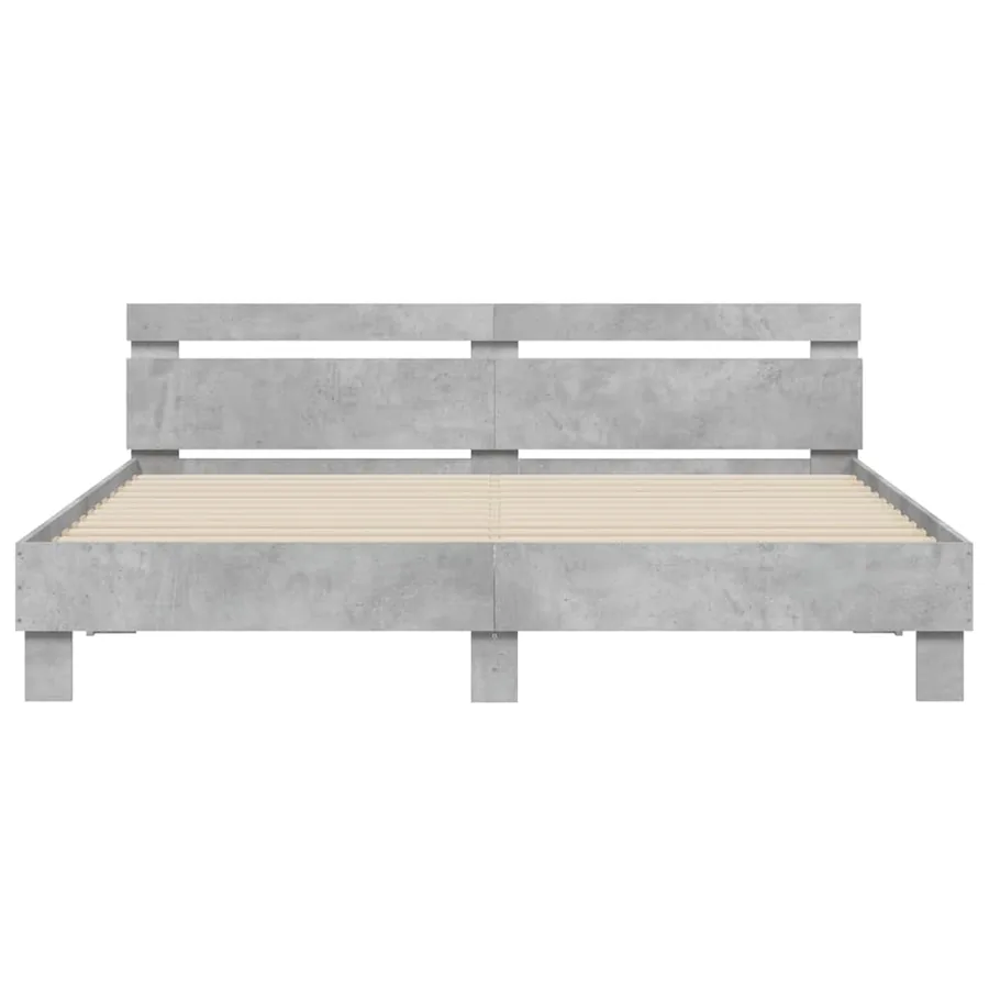 Cadre de lit avec LED sans matelas gris béton 160x200 cm - 7