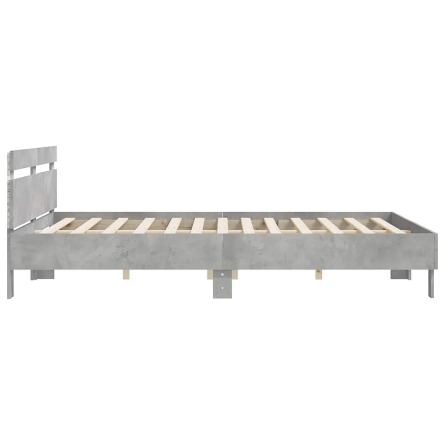 Cadre de lit avec LED sans matelas gris béton 160x200 cm - 8