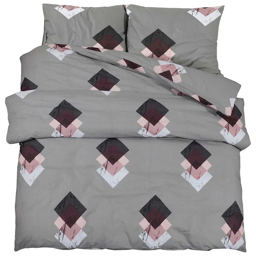 Ensemble de housse de couette Gris 140x200 cm Coton - 2