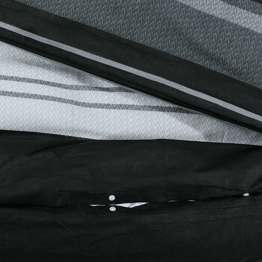 Ensemble de housse de couette noir et blanc 140x200 cm Coton - 4