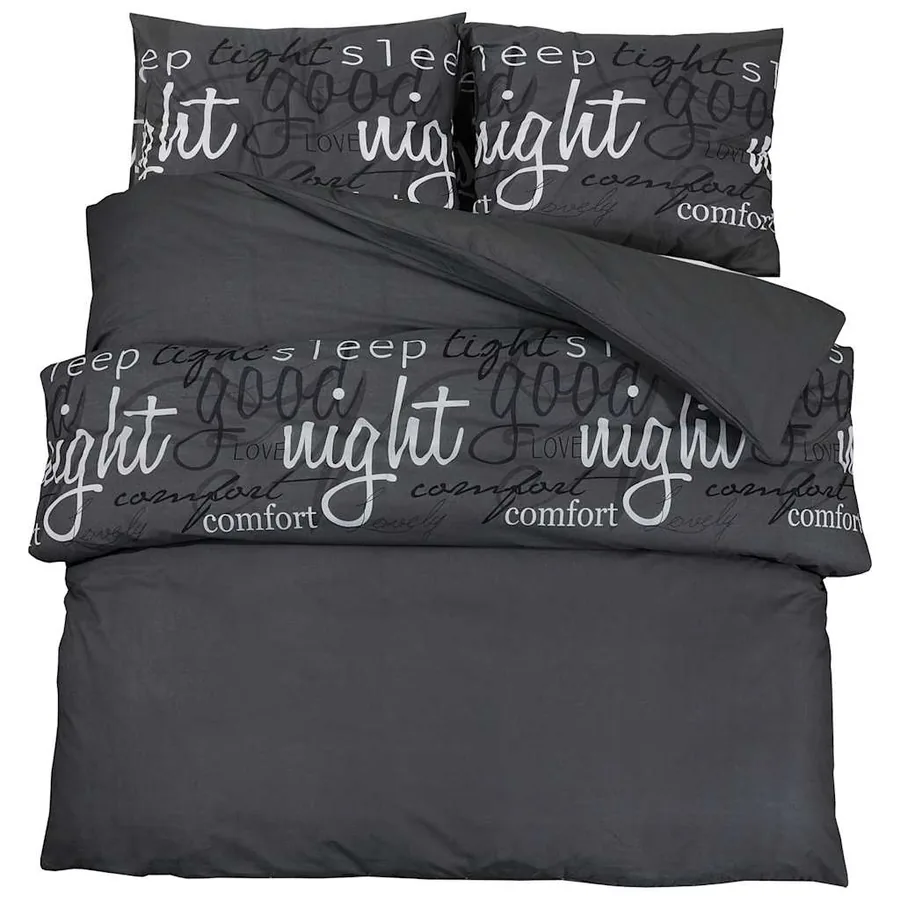 Ensemble de housse de couette Noir 140x200 cm Coton - 2