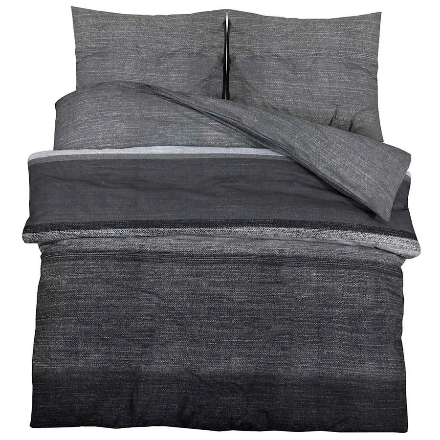 Ensemble de housse de couette gris foncé 260x240 cm Coton - 2