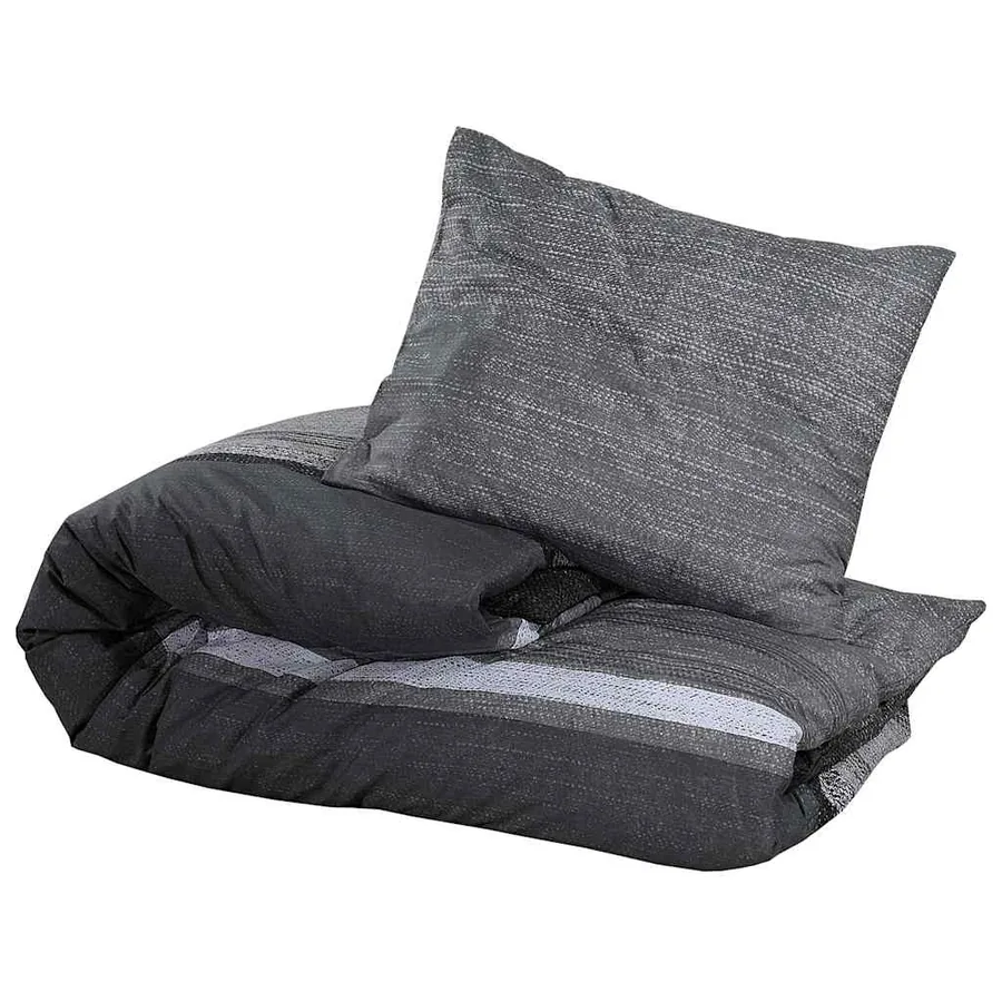 Ensemble de housse de couette gris foncé 260x240 cm Coton - 3