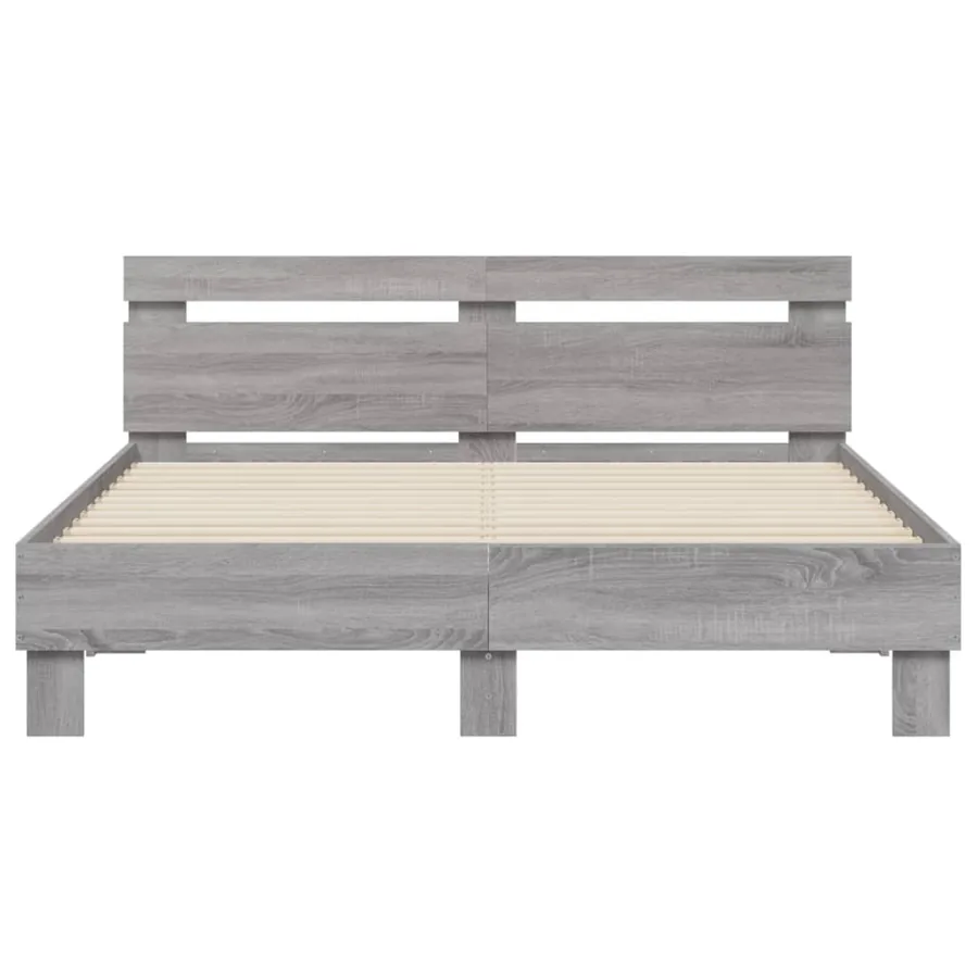 Cadre de lit sans matelas sonoma gris 140x190 cm - 5