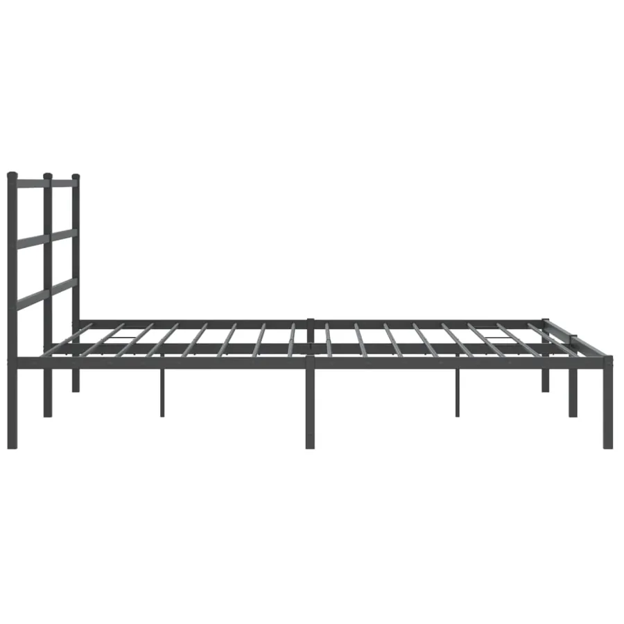Cadre de lit métal sans matelas et tête de lit noir 180x200 cm - 6