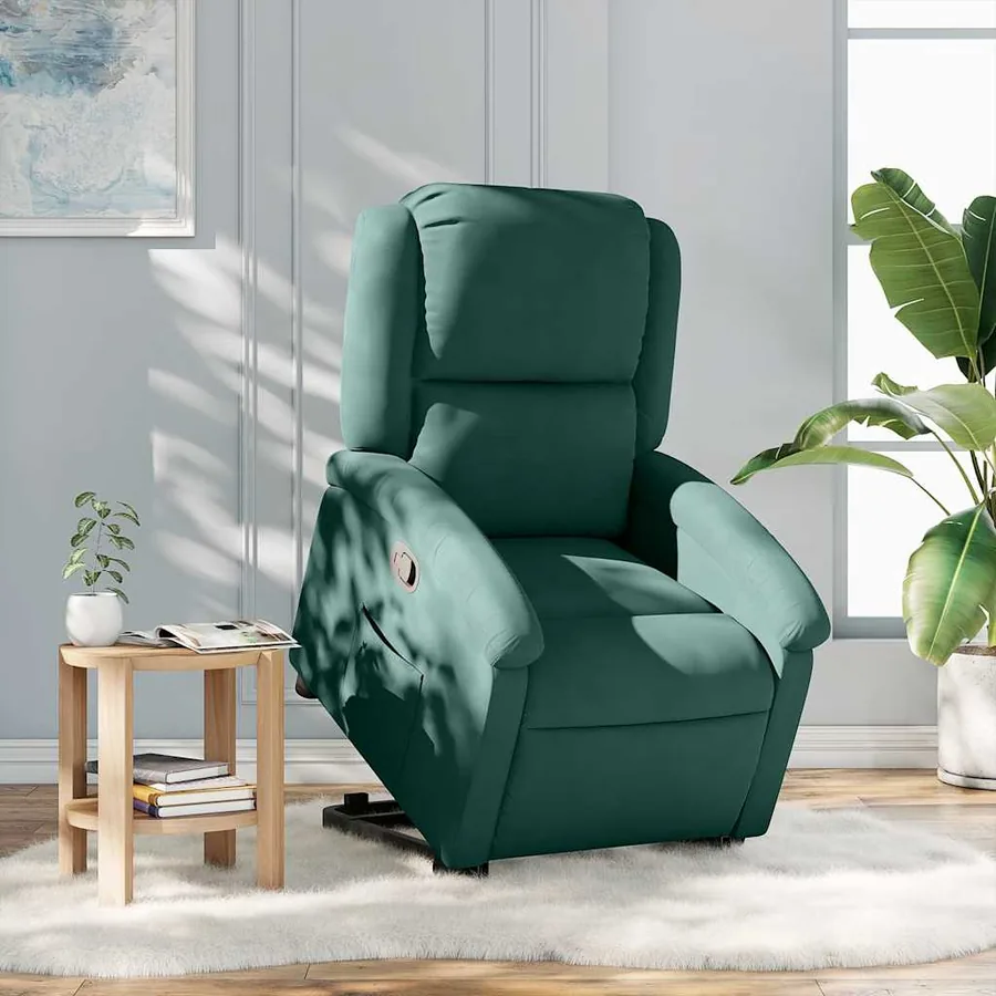 Fauteuil inclinable Vert foncé Velours - 15