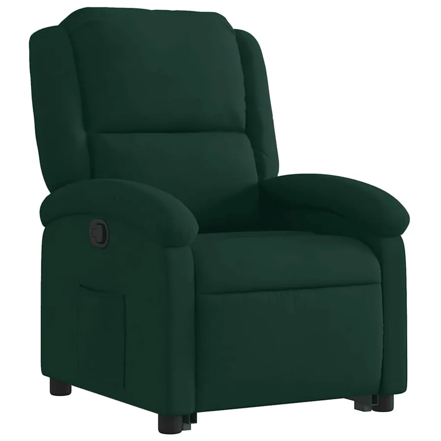Fauteuil inclinable Vert foncé Velours - 4