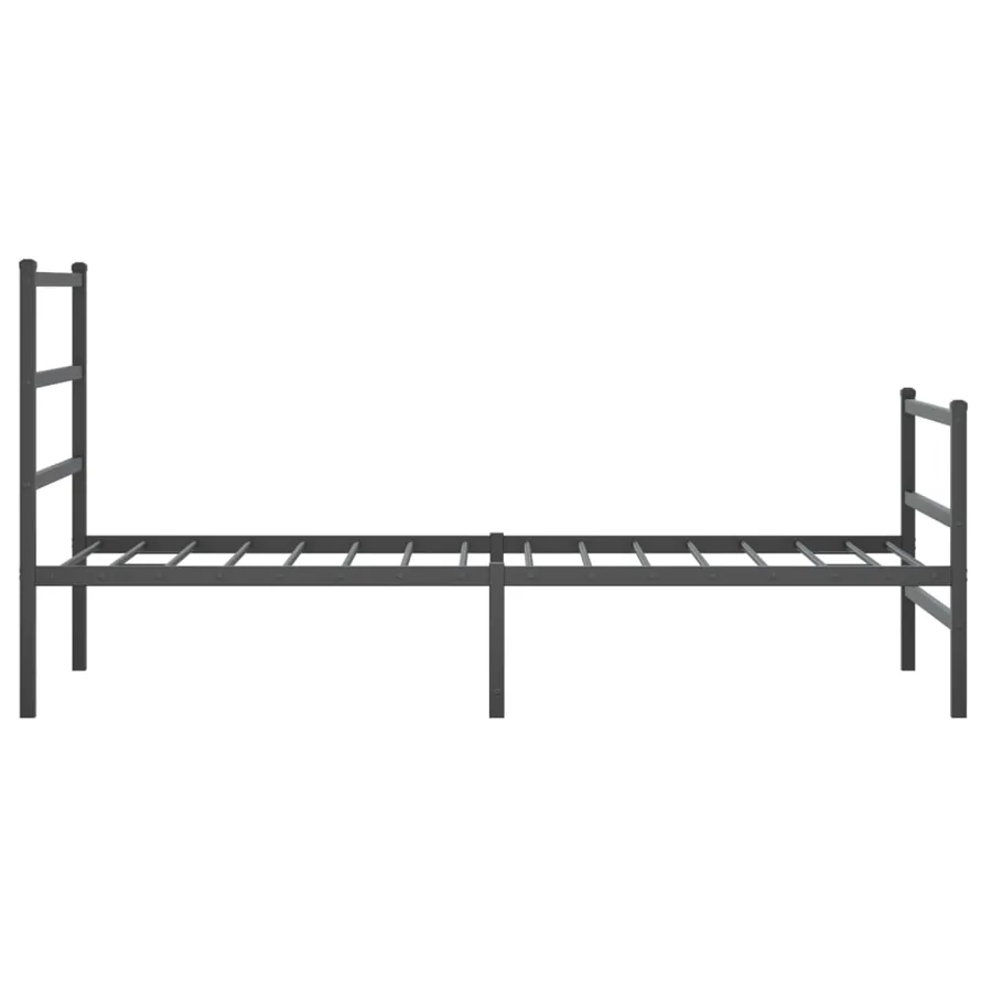 Cadre de lit métal sans matelas avec pied de lit noir 90x200 cm - 6