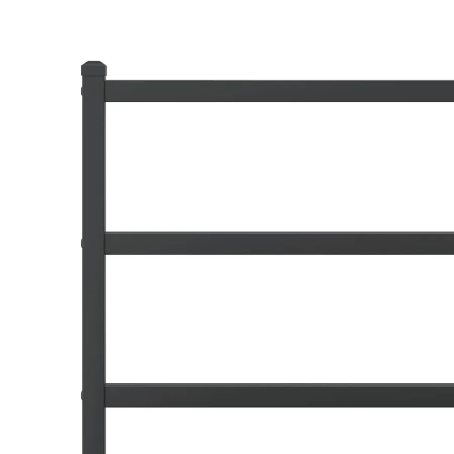 Cadre de lit métal sans matelas avec pied de lit noir 90x200 cm - 8