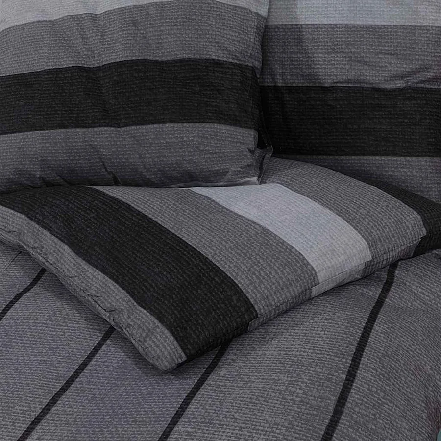 Ensemble de housse de couette gris foncé 140x200 cm Coton - 5