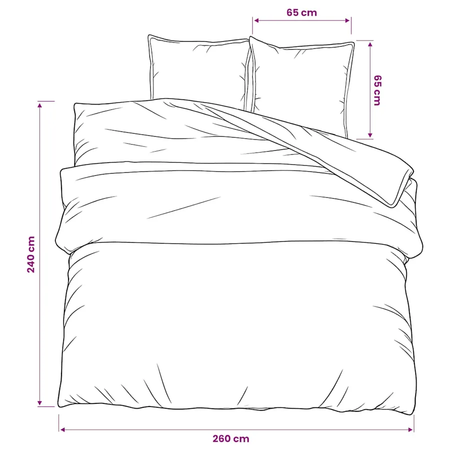Ensemble de housse de couette blanc et marron 260x240 cm Coton - 6