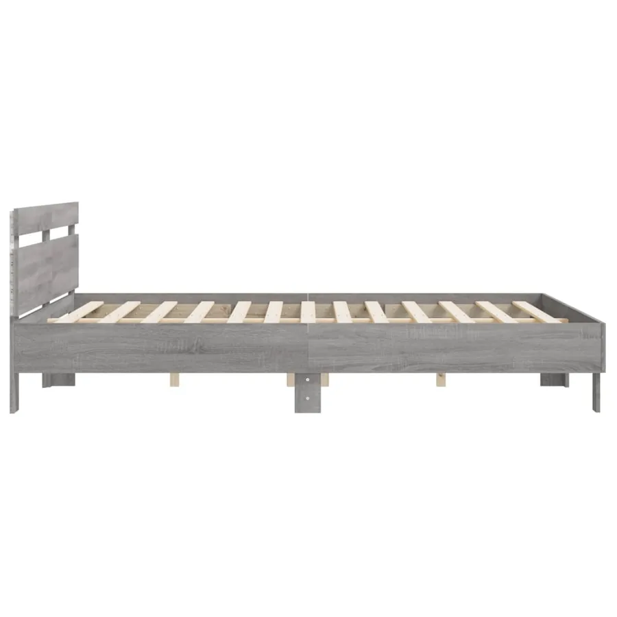 Cadre de lit avec LED sans matelas sonoma gris 200x200 cm - 8