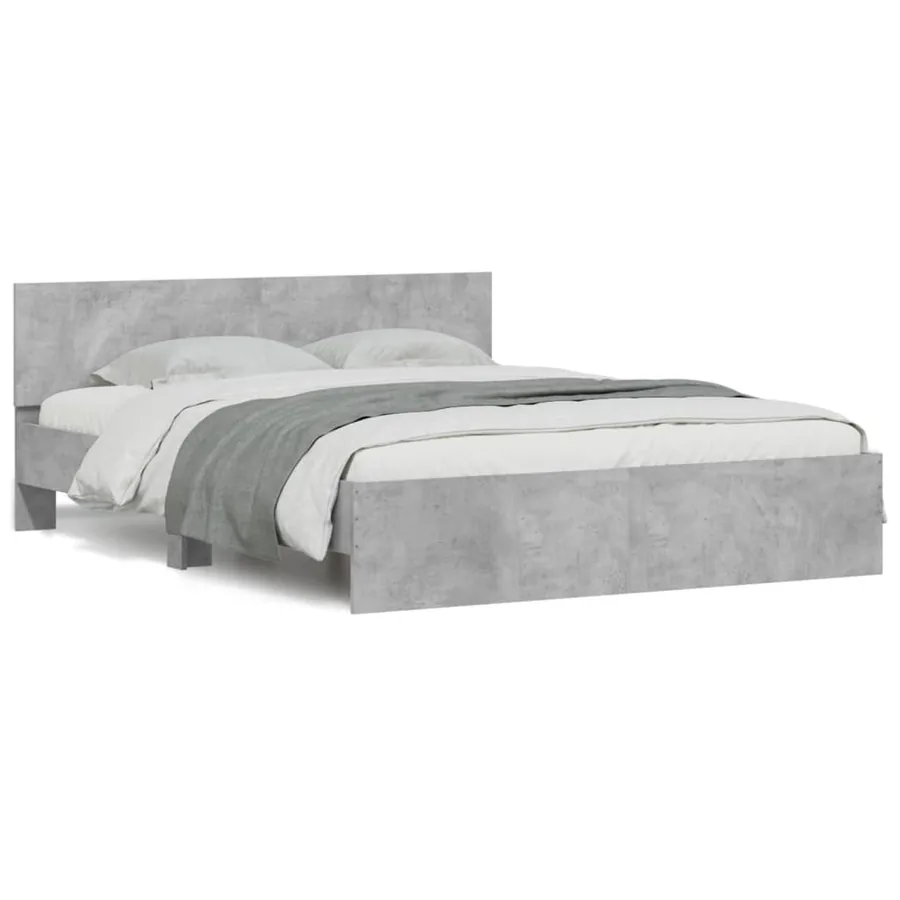 Cadre de lit sans matelas gris béton 150x200 cm - 2