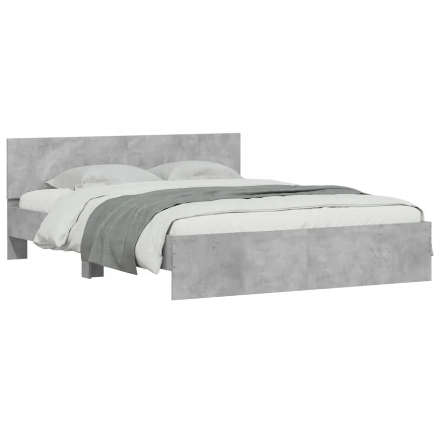 Cadre de lit sans matelas gris béton 150x200 cm - 3