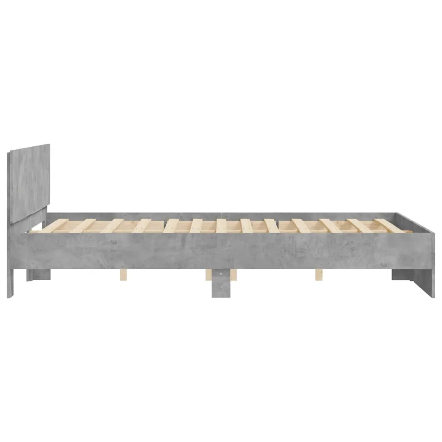 Cadre de lit sans matelas gris béton 150x200 cm - 6