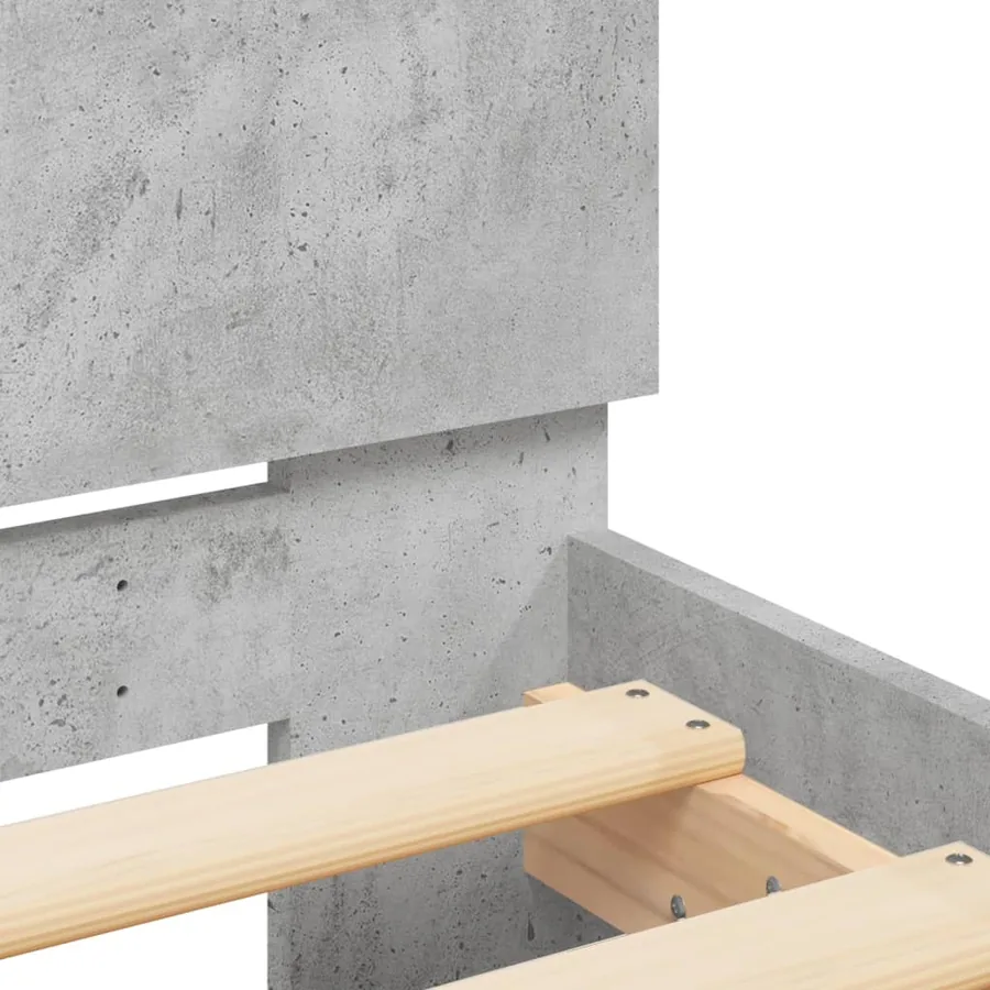 Cadre de lit sans matelas gris béton 150x200 cm - 8