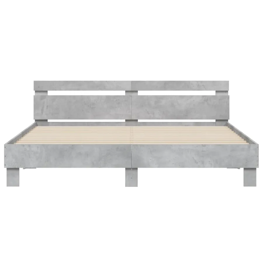 Cadre de lit avec LED sans matelas gris béton 200x200 cm - 7
