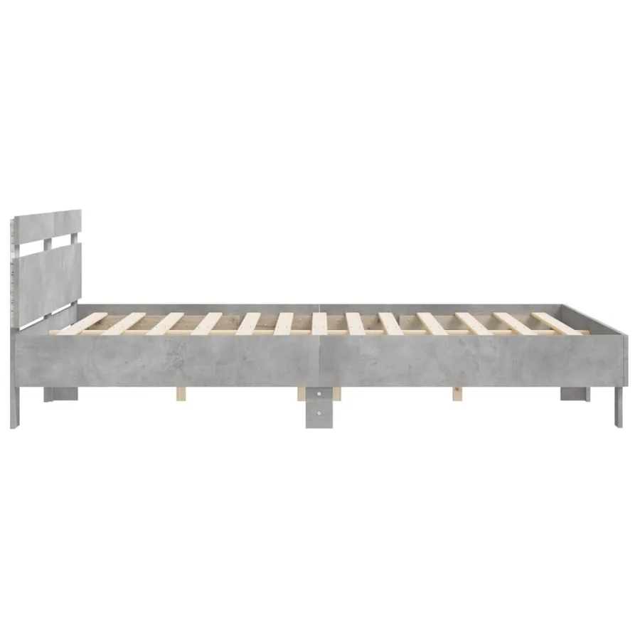 Cadre de lit avec LED sans matelas gris béton 200x200 cm - 8