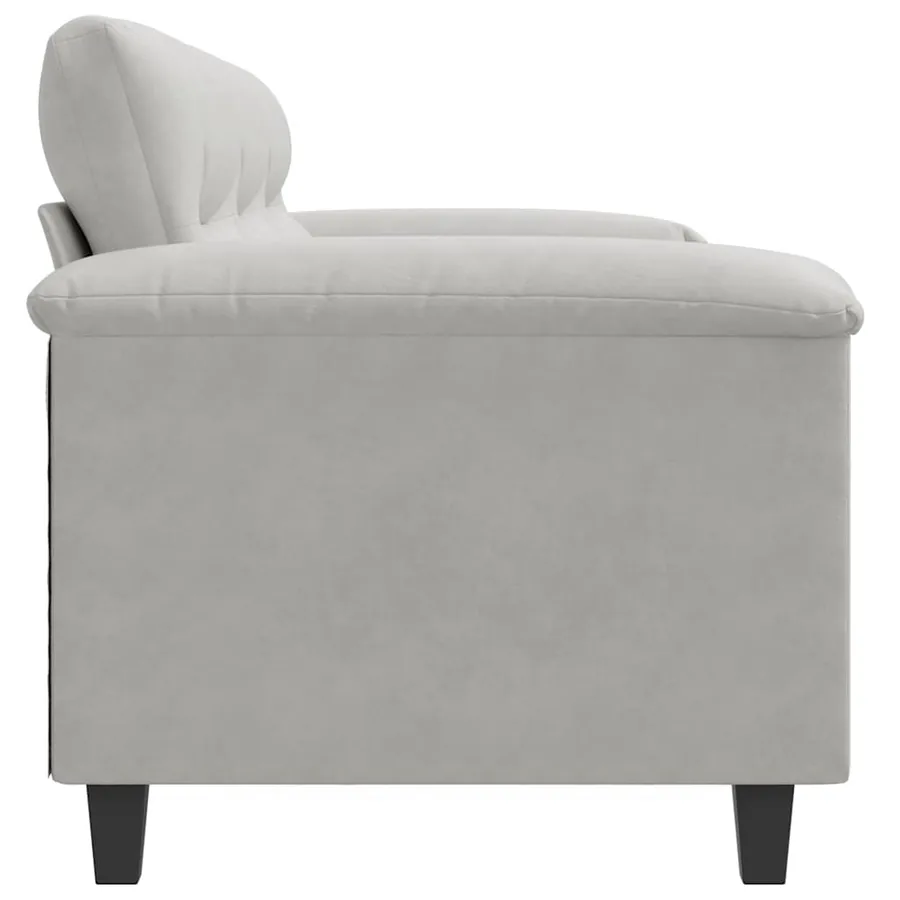 Canapé à 3 places Gris clair 180 cm Tissu microfibre - 5