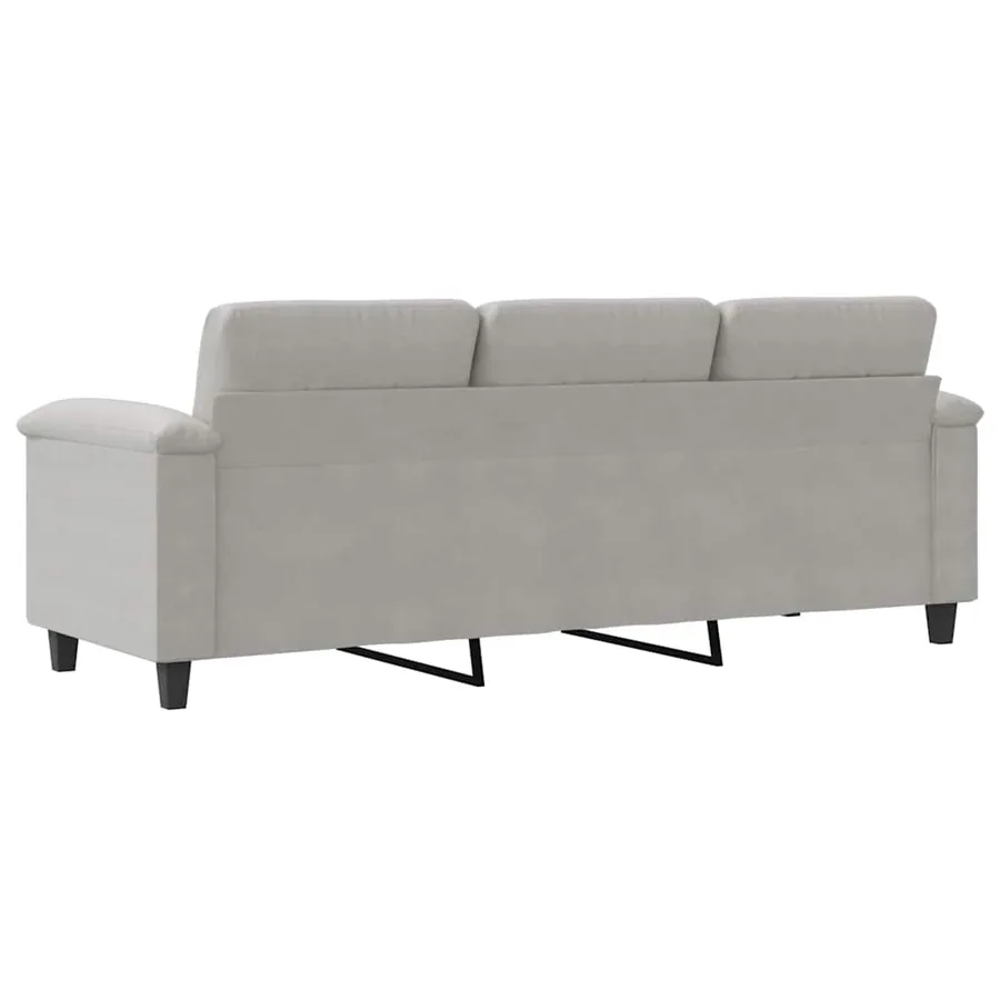 Canapé à 3 places Gris clair 180 cm Tissu microfibre - 6