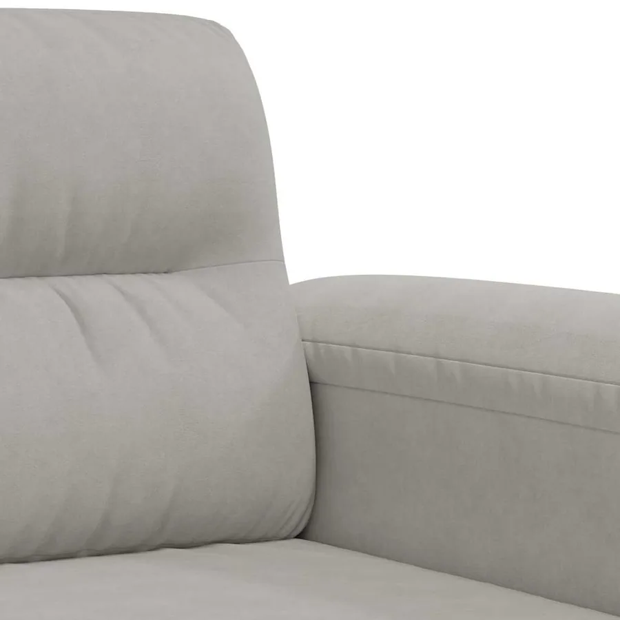 Canapé à 3 places Gris clair 180 cm Tissu microfibre - 7