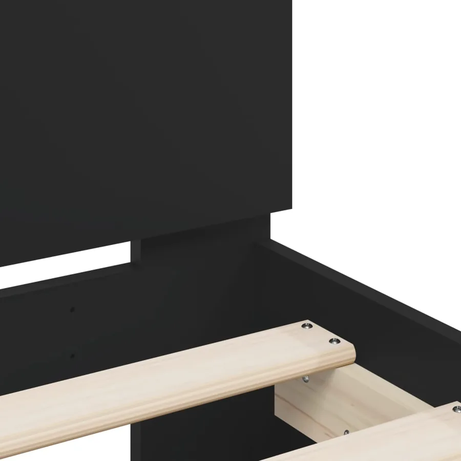 Cadre de lit avec LED sans matelas noir 150x200 cm - 10