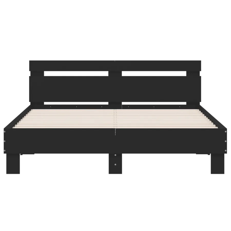 Cadre de lit avec LED sans matelas noir 150x200 cm - 7