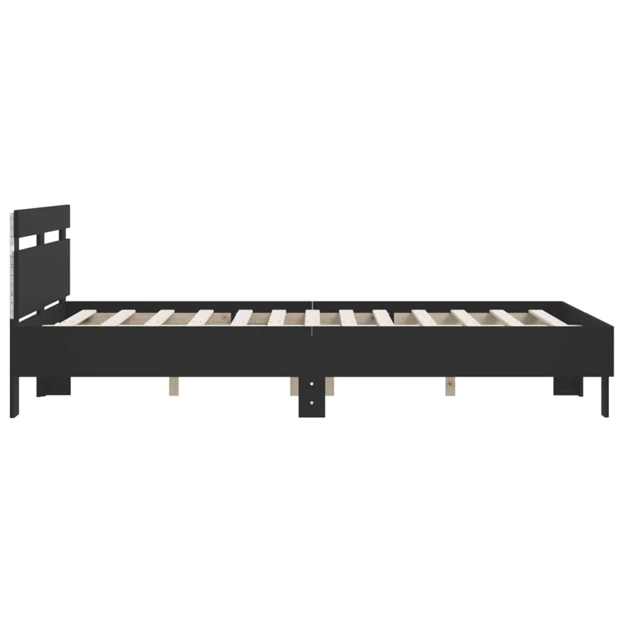 Cadre de lit avec LED sans matelas noir 150x200 cm - 8