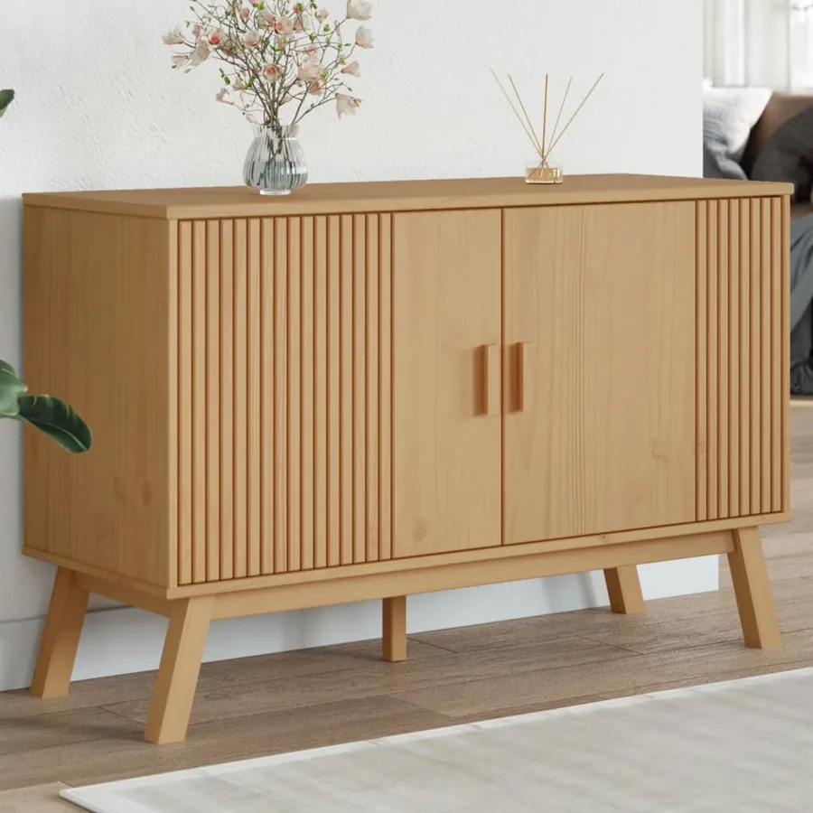 Buffet OLDEN marron 114x43x73,5 cm bois massif de pin