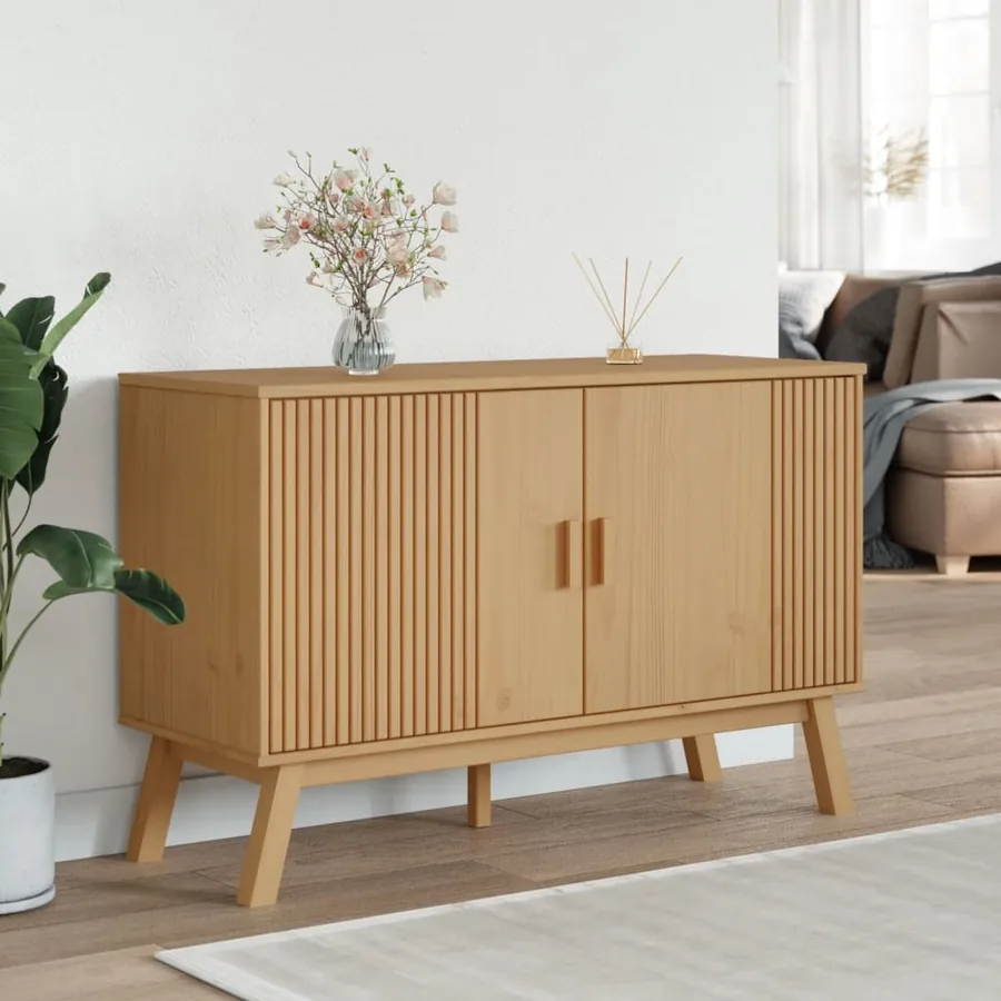 Buffet OLDEN marron 114x43x73,5 cm bois massif de pin - 3