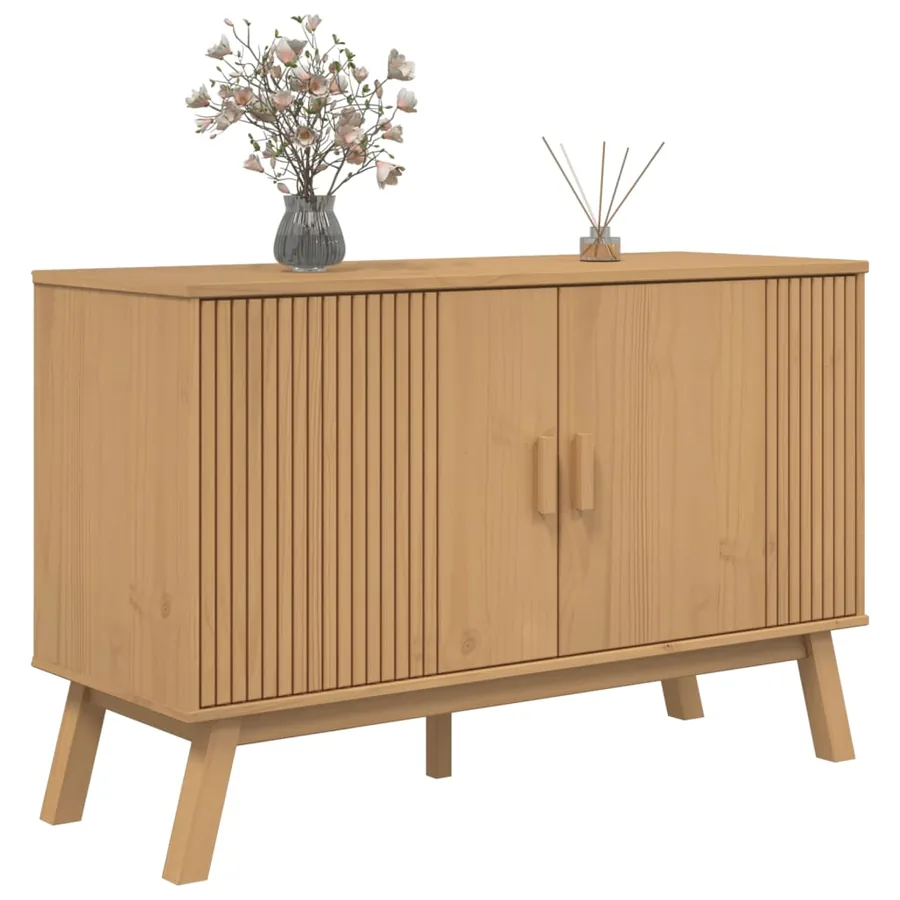 Buffet OLDEN marron 114x43x73,5 cm bois massif de pin - 5