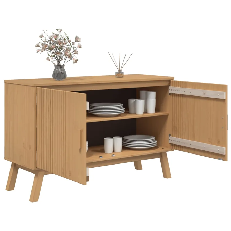 Buffet OLDEN marron 114x43x73,5 cm bois massif de pin - 6