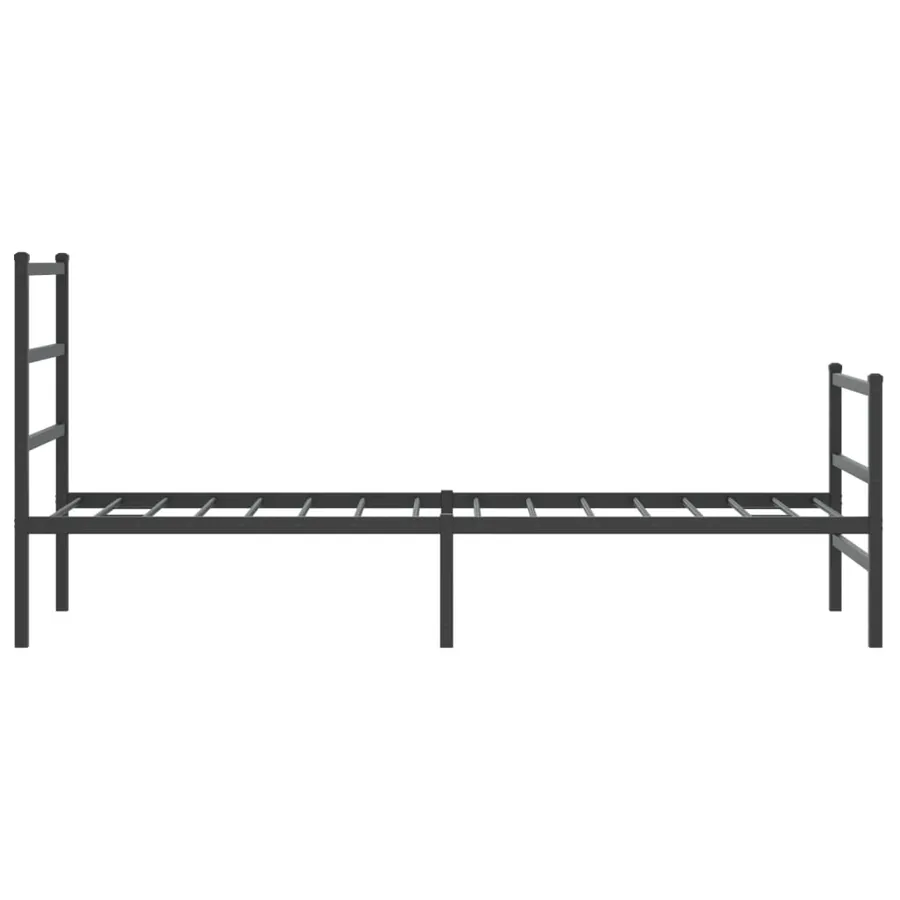 Cadre de lit métal sans matelas avec pied de lit noir 80x200 cm - 6