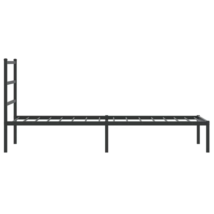 Cadre de lit métal sans matelas avec tête de lit noir 75x190 cm - 6