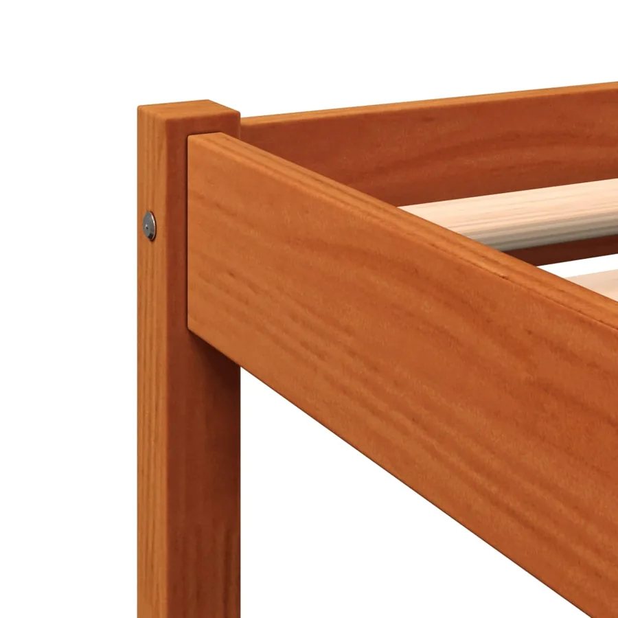 Cadre de lit sans matelas cire marron 75x190 cm bois pin massif - 6