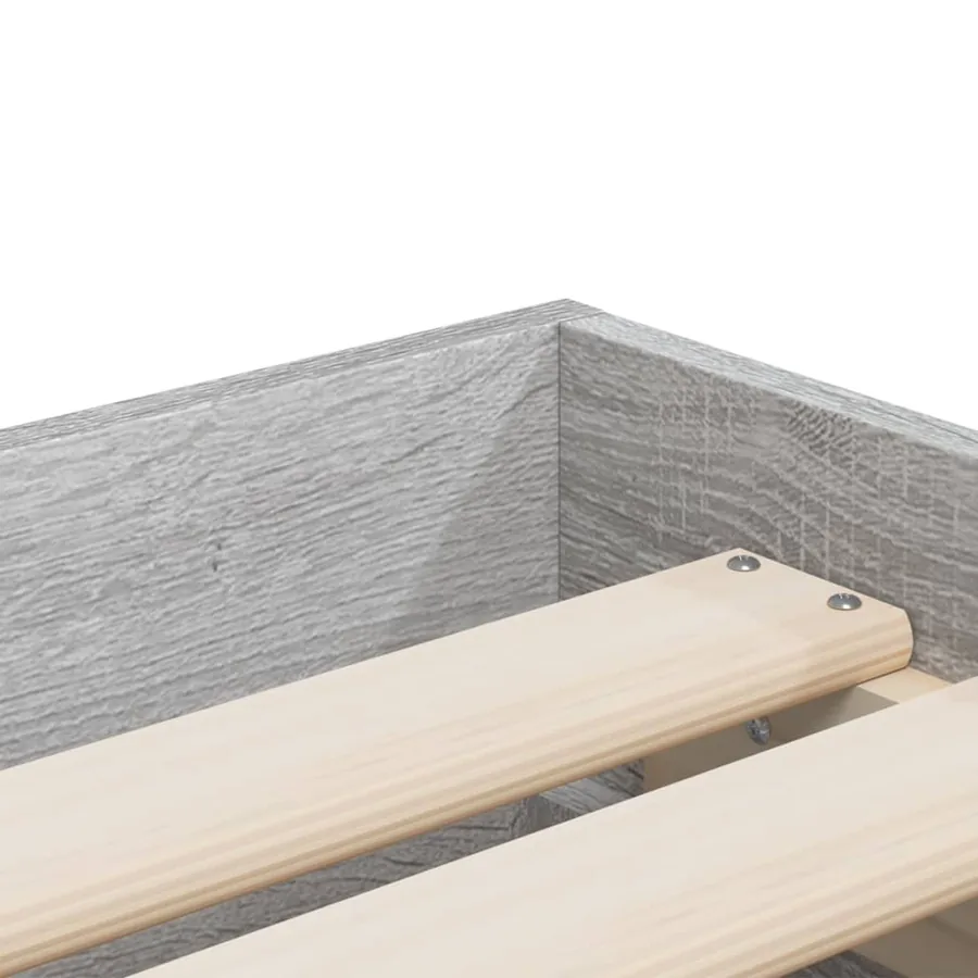 Cadre de lit avec tiroirs sans matelas sonoma gris 100x200 cm - 9