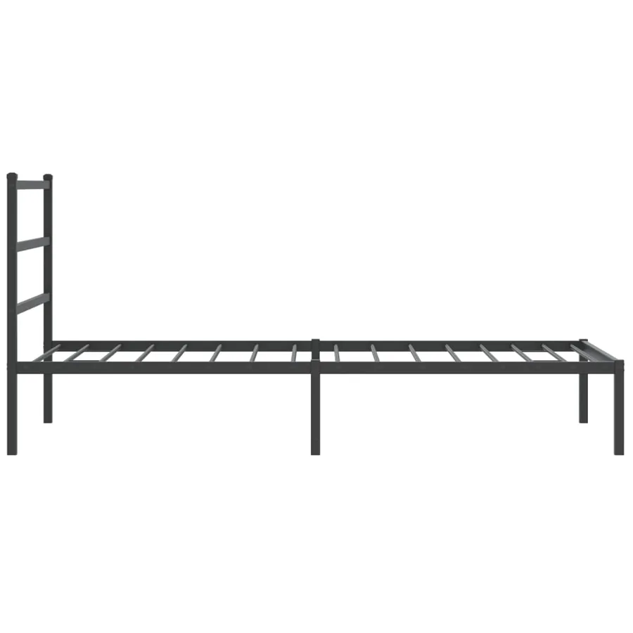 Cadre de lit métal sans matelas avec tête de lit noir 100x200cm - 6