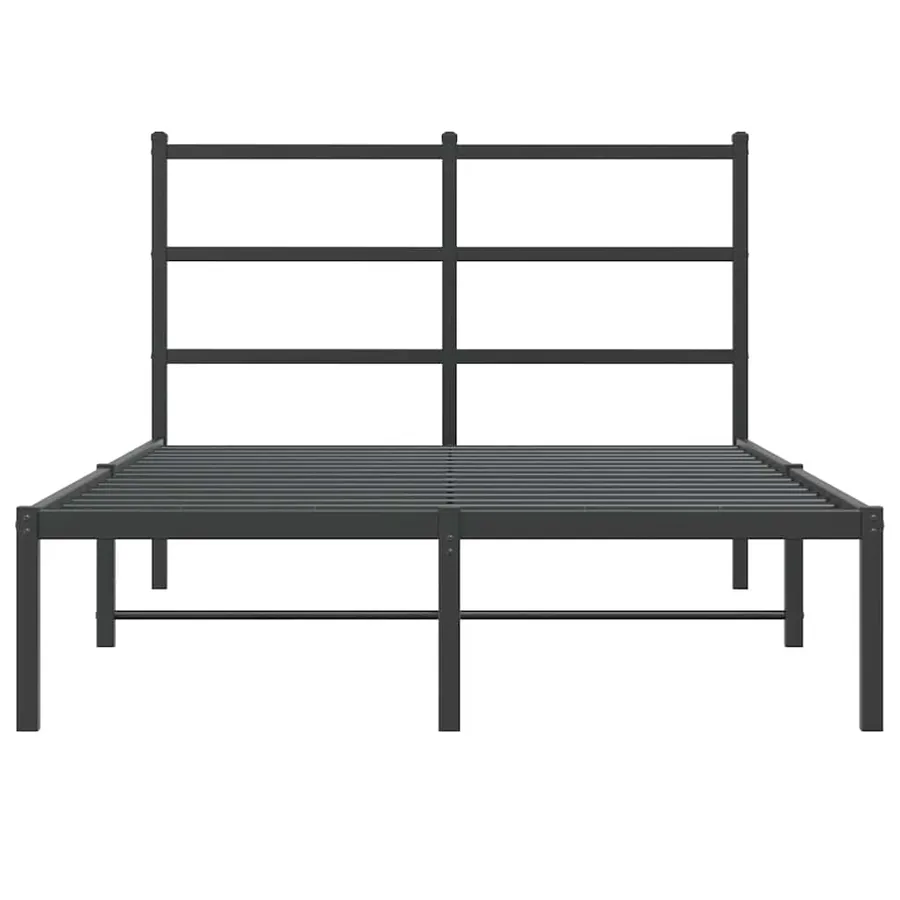 Cadre de lit métal sans matelas avec tête de lit noir 120x190cm - 5