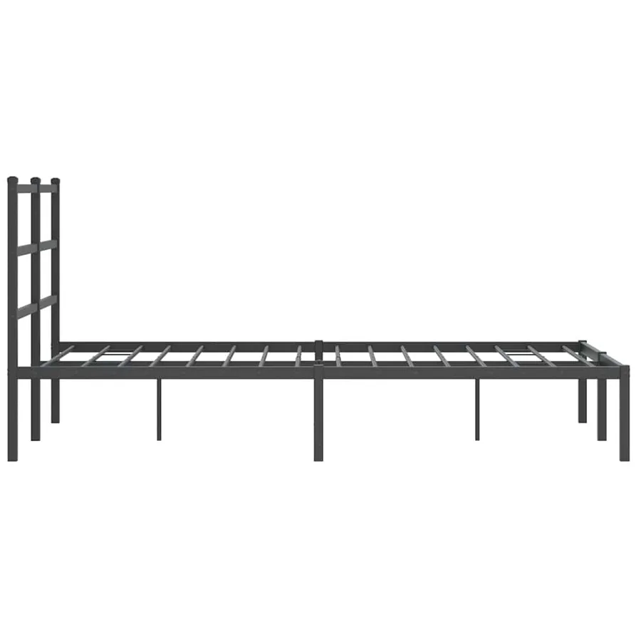 Cadre de lit métal sans matelas avec tête de lit noir 120x190cm - 6