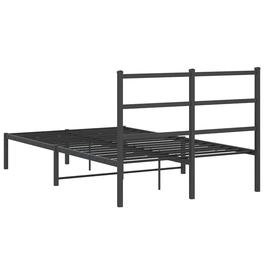 Cadre de lit métal sans matelas avec tête de lit noir 120x190cm - 7