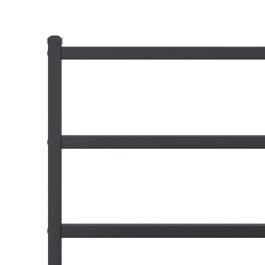 Cadre de lit métal sans matelas avec tête de lit noir 120x190cm - 8