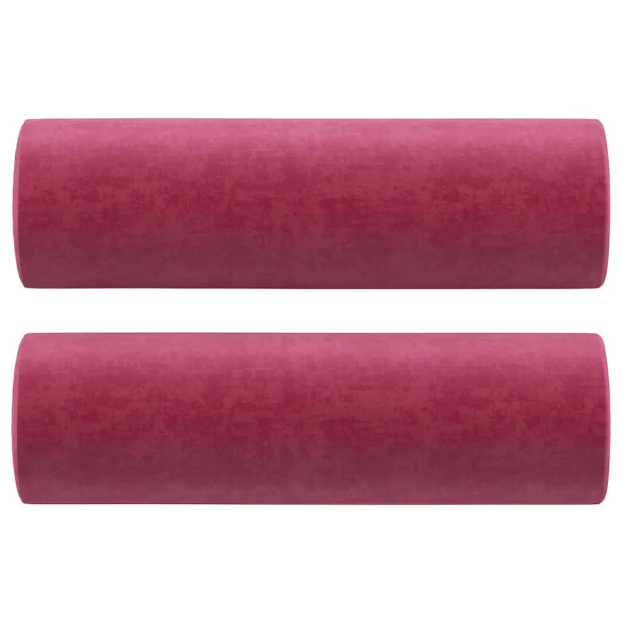Canapé 3 places avec oreillers bordeaux 180 cm velours - 5
