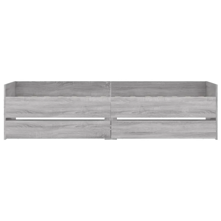 Cadre de lit avec tiroirs sans matelas sonoma gris 90x200 cm - 6