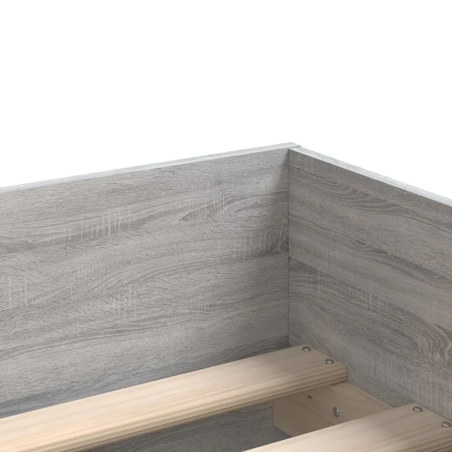 Cadre de lit avec tiroirs sans matelas sonoma gris 90x200 cm - 9
