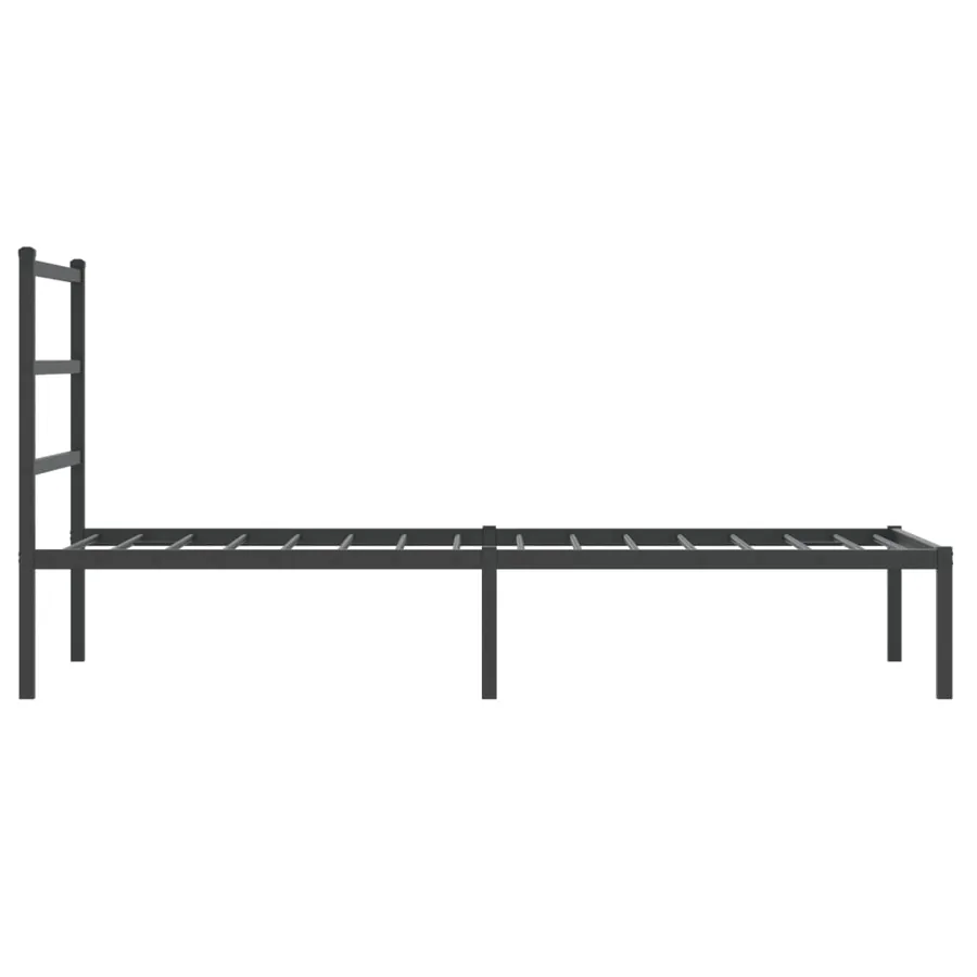 Cadre de lit métal sans matelas avec tête de lit noir 90x190 cm - 6